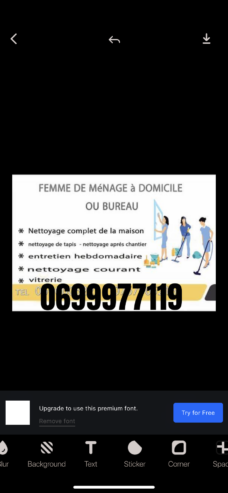 Femme de mènage merhba